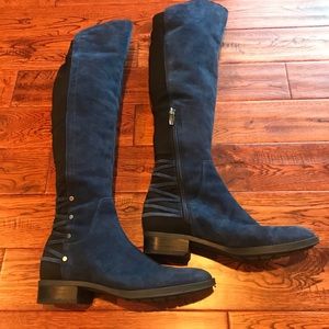 Vince Camuto navy blue & black knee high boots